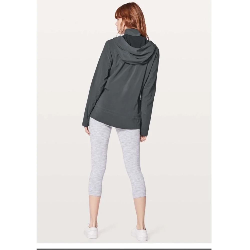 Lululemon Lululemon Step To‎ It Jacket Blue Tied Grey Charcoal Full Zip Size 6
